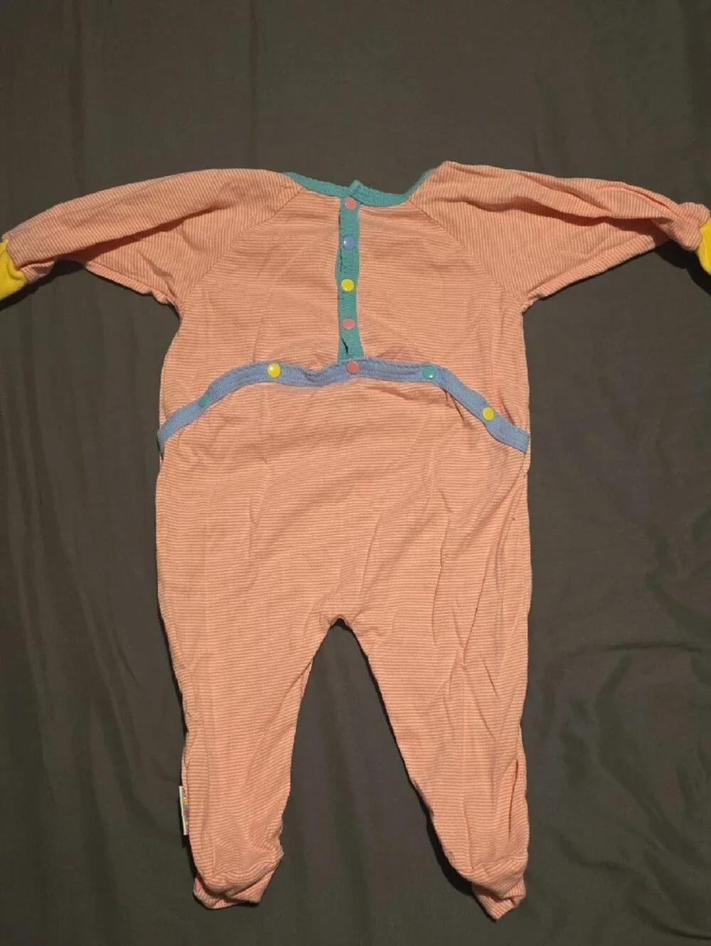 Vintage 90s Gymboree Pink Striped Footed One-Piece